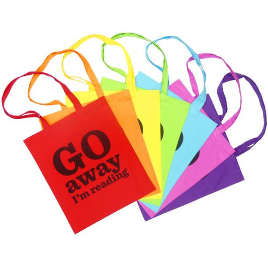 Go Away I'm Reading Bag, single colour pack of 3