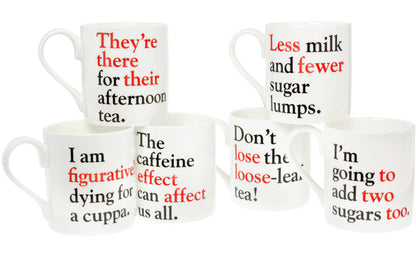 Effect or Affect - Grammar Grumble No. 4 Bone China Mug - pack of 6