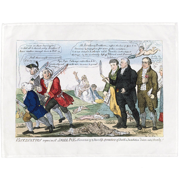Jenner Seeing off Anti-Vaxxers Tea Towel - 6 pack