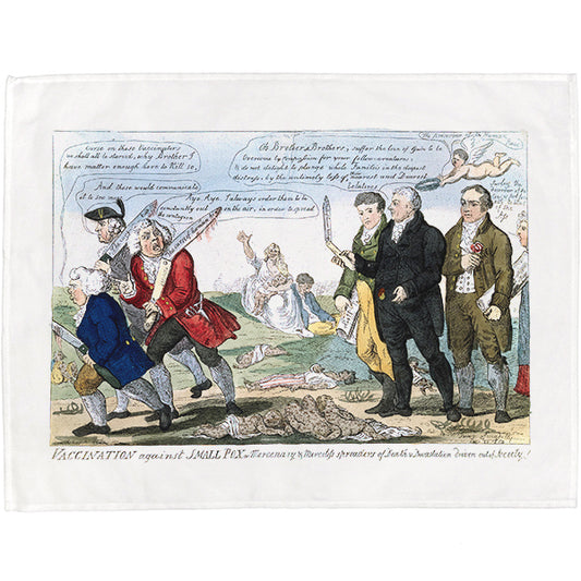 Jenner Seeing off Anti-Vaxxers Tea Towel - 6 pack