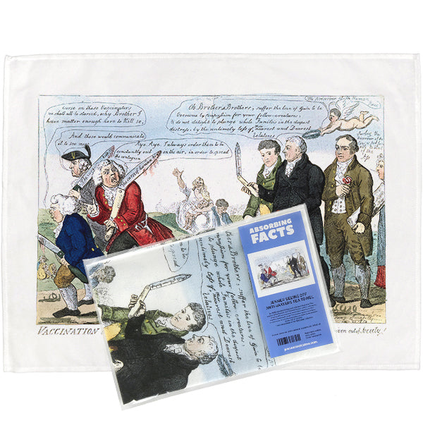 Jenner Seeing off Anti-Vaxxers Tea Towel - 6 pack