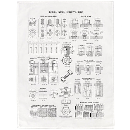 Screws and Bolts Tea Towel - 6 pack