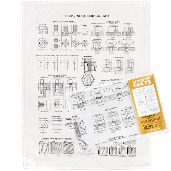 Screws and Bolts Tea Towel - 6 pack