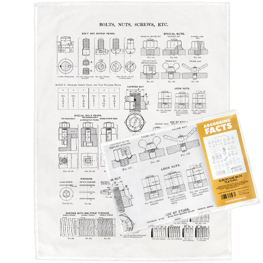 Screws and Bolts Tea Towel - 6 pack