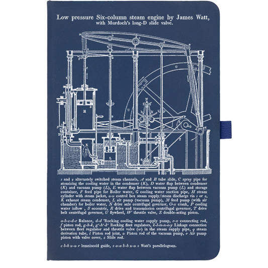 Watt Steam Engine Notebook - navy