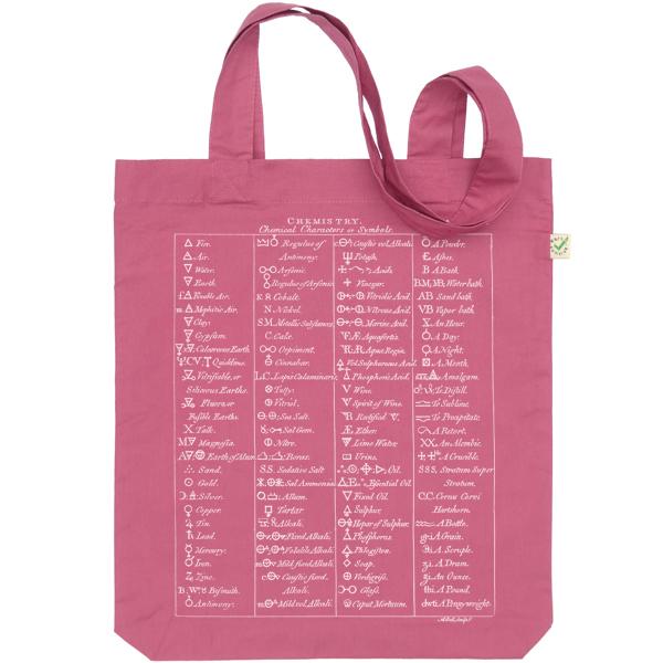 Chemical Symbols Tote Bag Pink