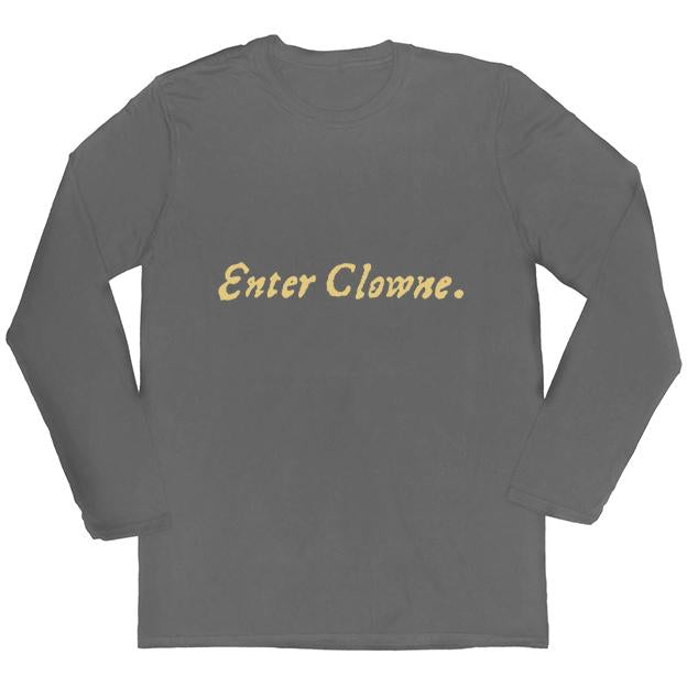 Enter Clowne First Folio Long-Sleeved Unisex T-shirt - Grey