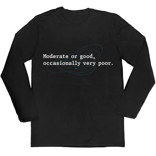 The Shipping Forecast: Moderate or good, occasionally very poor Long-Sleeved Unisex T-shirt - black