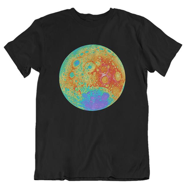 Topographical Moon Map Unisex T-shirt