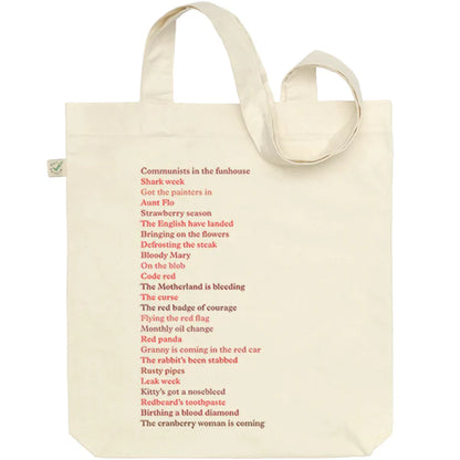 Period Euphemisms tote bag - 2 colours available