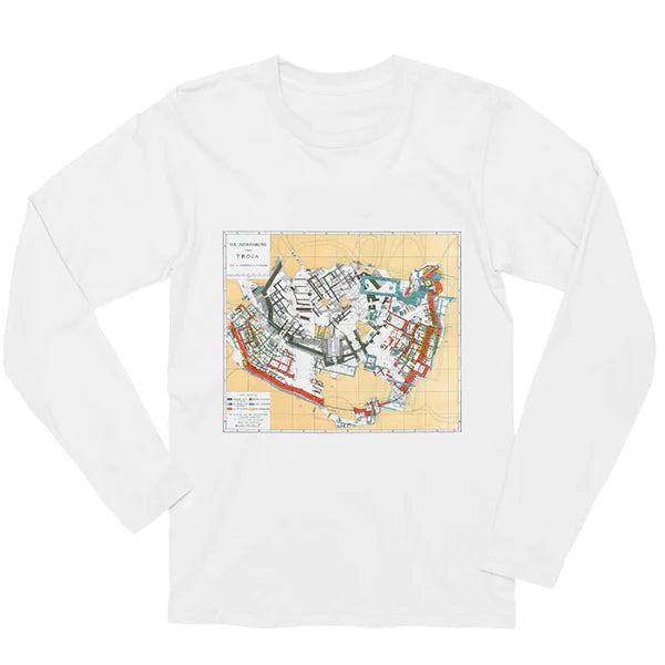 Troy Map Unisex T-shirt - long-sleeved