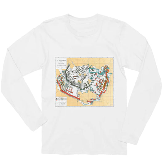 Troy Map Unisex T-shirt - long-sleeved