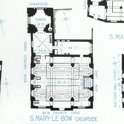 Wren's City Churches Tea Towel - 6 pack