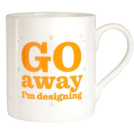 Go Away I'm Designing Bone China Mug - pack of 4