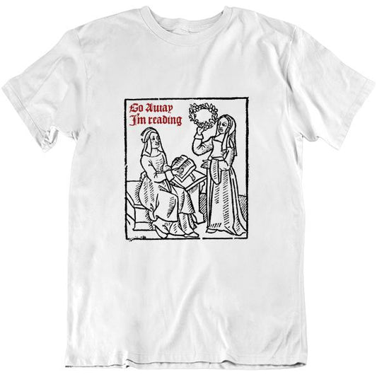 Go Away I'm Reading Woodcut Unisex T-shirt