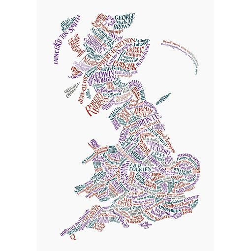 Literary Map of Britain - pack of 6